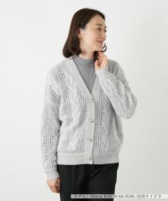 Leilian / レリアン カーディガン・ボレロ | 編地切替ニットカーディガン【HAND】