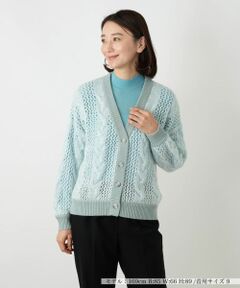 Leilian / レリアン カーディガン・ボレロ | 編地切替ニットカーディガン【HAND】