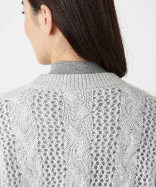 Leilian / レリアン カーディガン・ボレロ | 編地切替ニットカーディガン【HAND】 | 詳細11