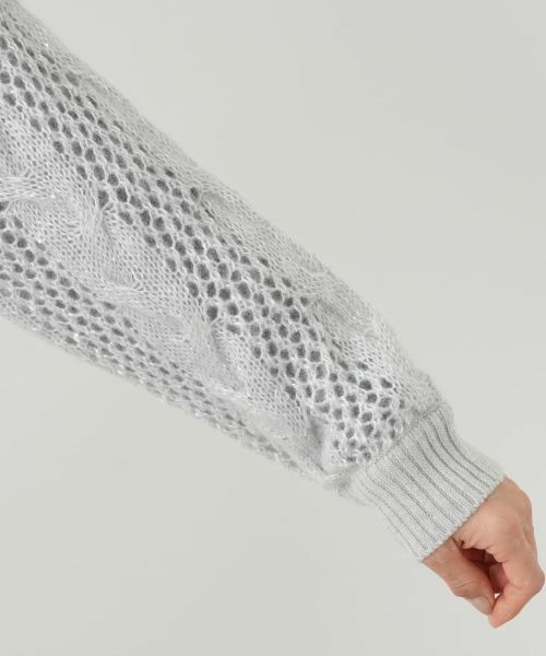 Leilian / レリアン カーディガン・ボレロ | 編地切替ニットカーディガン【HAND】 | 詳細12