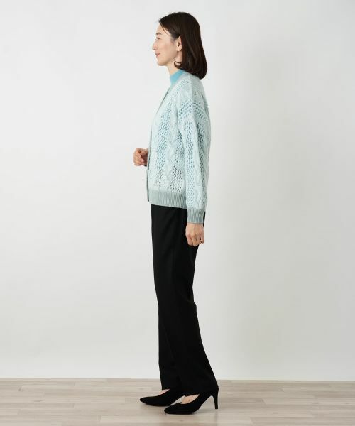 Leilian / レリアン カーディガン・ボレロ | 編地切替ニットカーディガン【HAND】 | 詳細2
