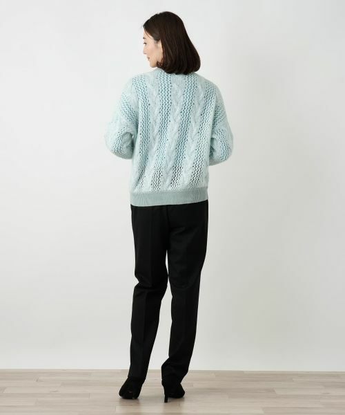 Leilian / レリアン カーディガン・ボレロ | 編地切替ニットカーディガン【HAND】 | 詳細3