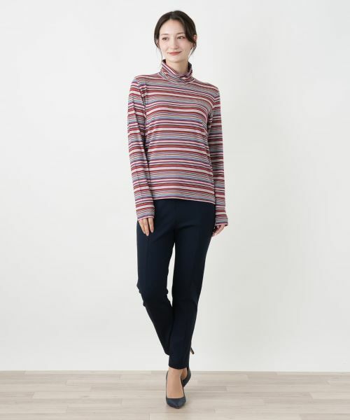 Leilian / レリアン カットソー | マルチボーダーハイネックカットソー【BIANCA LANCIA】 | 詳細1