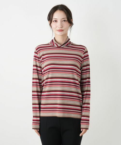 Leilian / レリアン カットソー | マルチボーダーハイネックカットソー【BIANCA LANCIA】 | 詳細11