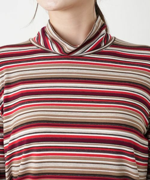 Leilian / レリアン カットソー | マルチボーダーハイネックカットソー【BIANCA LANCIA】 | 詳細14
