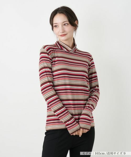 Leilian / レリアン カットソー | マルチボーダーハイネックカットソー【BIANCA LANCIA】 | 詳細7