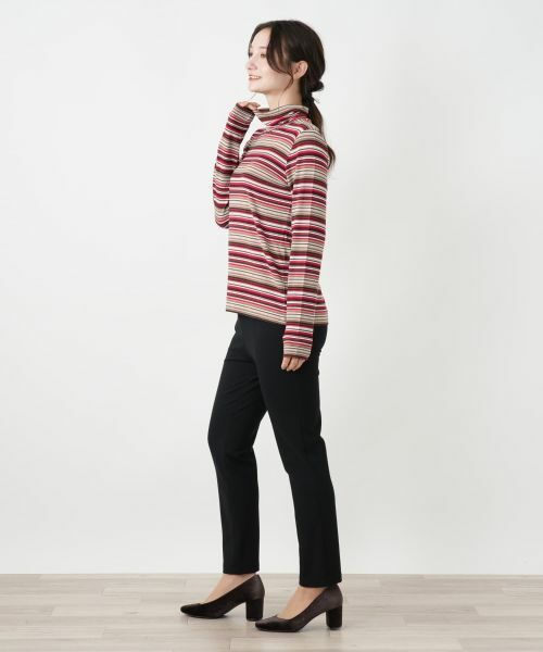 Leilian / レリアン カットソー | マルチボーダーハイネックカットソー【BIANCA LANCIA】 | 詳細9