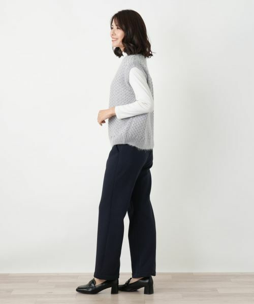 Leilian / レリアン テーラードジャケット | 格子編みニットベスト | 詳細2