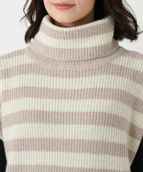 Leilian / レリアン テーラードジャケット | カシミヤ混ボーダー切替ニットベスト | 詳細7