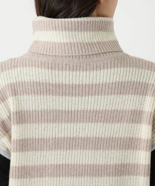 Leilian / レリアン テーラードジャケット | カシミヤ混ボーダー切替ニットベスト | 詳細8