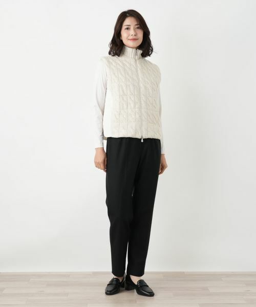 Leilian / レリアン テーラードジャケット | ケーブルニット切替ハイネックベスト | 詳細1