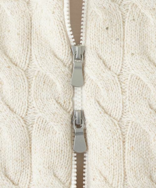 Leilian / レリアン テーラードジャケット | ケーブルニット切替ハイネックベスト | 詳細11
