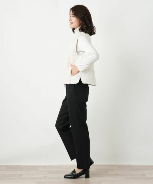 Leilian / レリアン テーラードジャケット | ケーブルニット切替ハイネックベスト | 詳細2