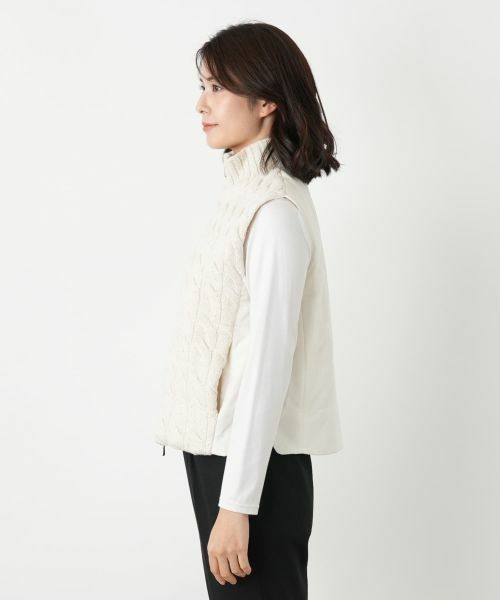 Leilian / レリアン テーラードジャケット | ケーブルニット切替ハイネックベスト | 詳細5