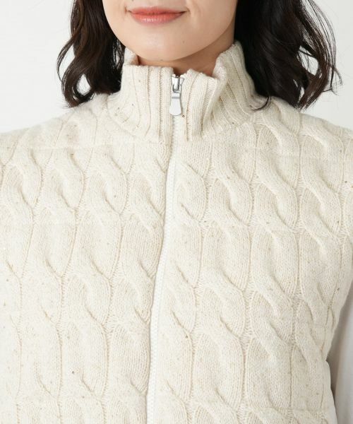 Leilian / レリアン テーラードジャケット | ケーブルニット切替ハイネックベスト | 詳細7