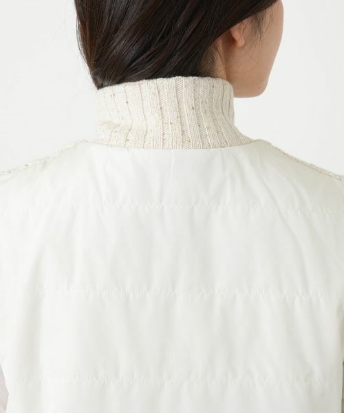 Leilian / レリアン テーラードジャケット | ケーブルニット切替ハイネックベスト | 詳細8