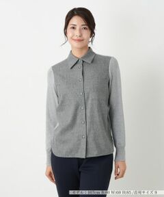 Leilian / レリアン シャツ・ブラウス | 切替ニットブラウス