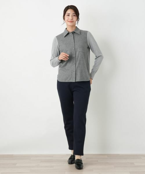 Leilian / レリアン シャツ・ブラウス | 切替ニットブラウス | 詳細1