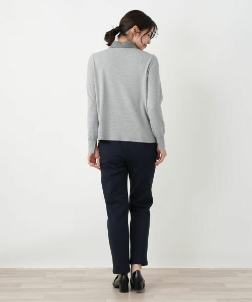 Leilian / レリアン シャツ・ブラウス | 切替ニットブラウス | 詳細3