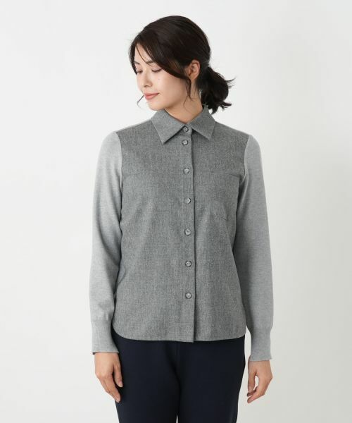 Leilian / レリアン シャツ・ブラウス | 切替ニットブラウス | 詳細4