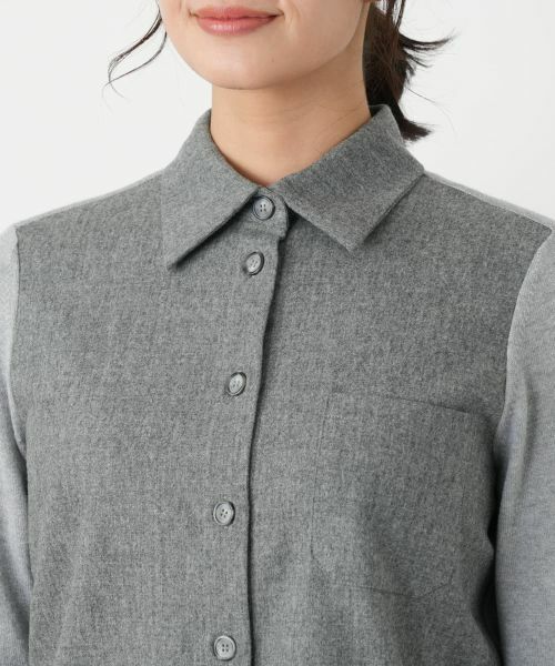 Leilian / レリアン シャツ・ブラウス | 切替ニットブラウス | 詳細7