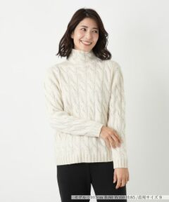 Leilian / レリアン ニット・セーター | カシミヤ混ハイネックケーブルニット