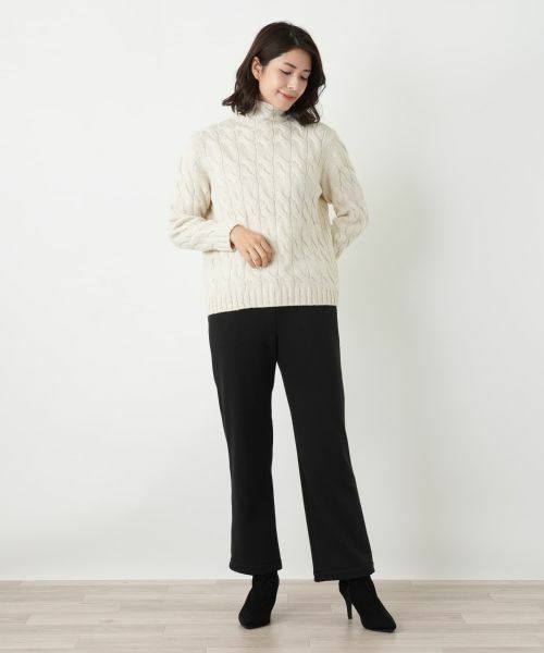 Leilian / レリアン ニット・セーター | カシミヤ混ハイネックケーブルニット | 詳細1