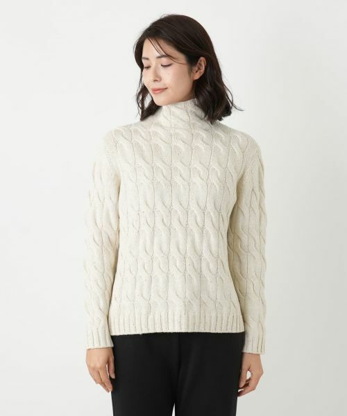 Leilian / レリアン ニット・セーター | カシミヤ混ハイネックケーブルニット | 詳細4