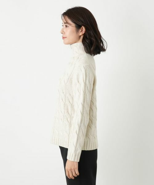 Leilian / レリアン ニット・セーター | カシミヤ混ハイネックケーブルニット | 詳細5