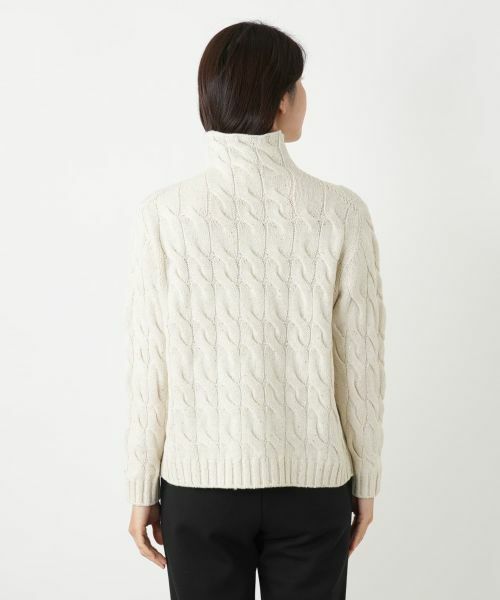 Leilian / レリアン ニット・セーター | カシミヤ混ハイネックケーブルニット | 詳細6