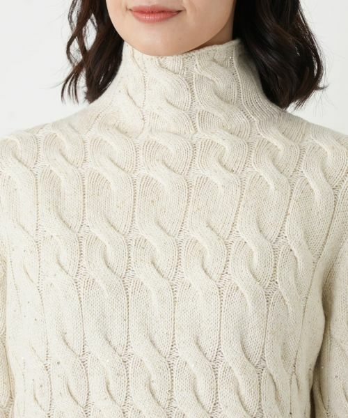 Leilian / レリアン ニット・セーター | カシミヤ混ハイネックケーブルニット | 詳細7