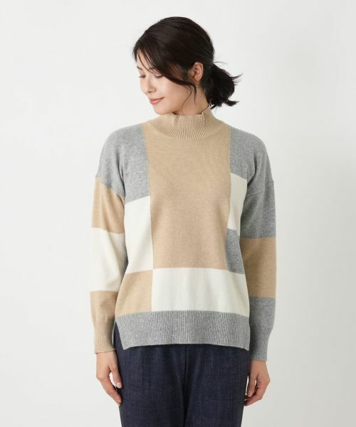 Leilian / レリアン ニット・セーター | シルク混配色ハイネックニット | 詳細4