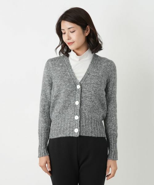 Leilian / レリアン カーディガン・ボレロ | ラメVネックカーディガン | 詳細4