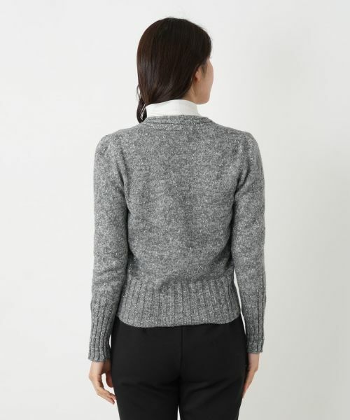 Leilian / レリアン カーディガン・ボレロ | ラメVネックカーディガン | 詳細6