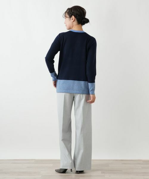 Leilian / レリアン ニット・セーター | ボーダー切替クルーネックニット【Leilian WHITE LABEL】 | 詳細3