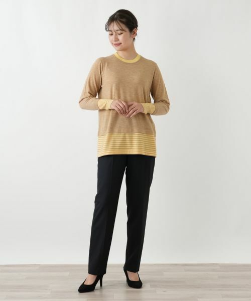 Leilian / レリアン ニット・セーター | ボーダー切替クルーネックニット【Leilian WHITE LABEL】 | 詳細4