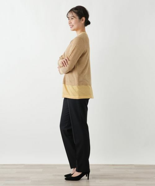 Leilian / レリアン ニット・セーター | ボーダー切替クルーネックニット【Leilian WHITE LABEL】 | 詳細5