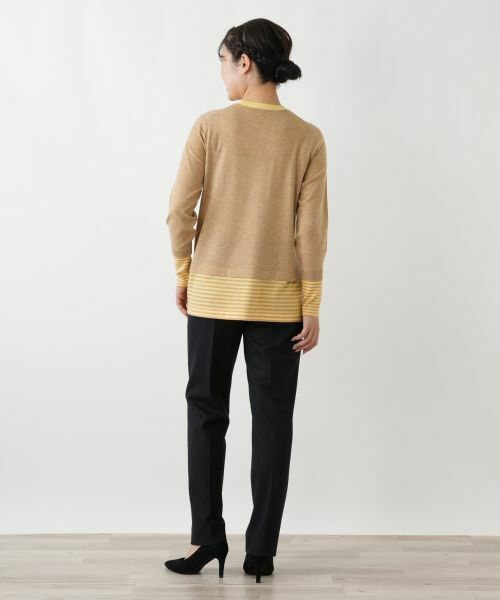 Leilian / レリアン ニット・セーター | ボーダー切替クルーネックニット【Leilian WHITE LABEL】 | 詳細6
