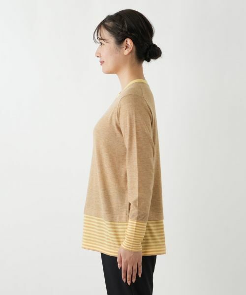 Leilian / レリアン ニット・セーター | ボーダー切替クルーネックニット【Leilian WHITE LABEL】 | 詳細8