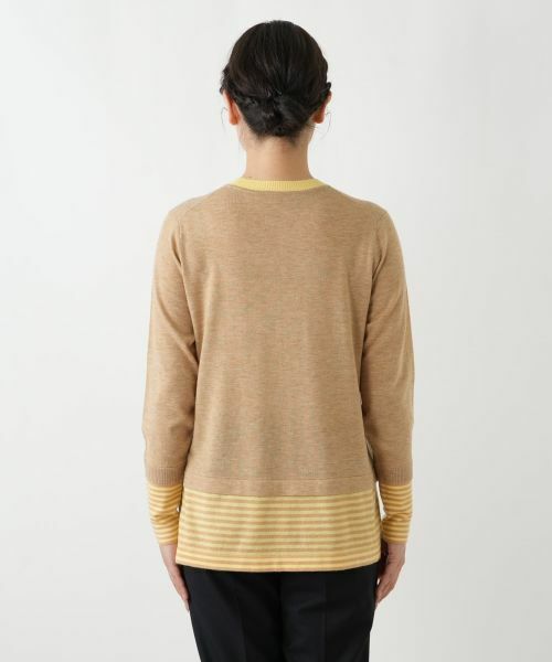 Leilian / レリアン ニット・セーター | ボーダー切替クルーネックニット【Leilian WHITE LABEL】 | 詳細9