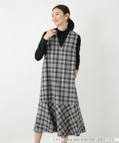 Leilian / レリアン ロング・マキシ丈ワンピース | チェックジャンパースカート【Leilian WHITE LABEL】