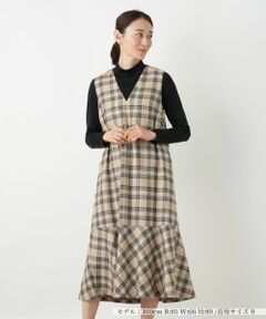 Leilian / レリアン ロング・マキシ丈ワンピース | チェックジャンパースカート【Leilian WHITE LABEL】