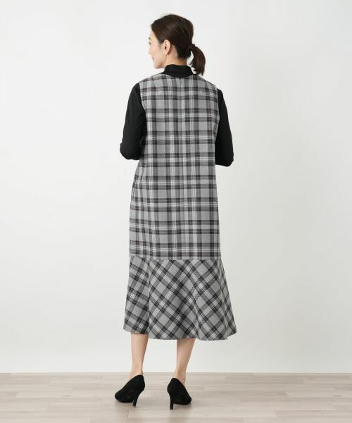 Leilian / レリアン ロング・マキシ丈ワンピース | チェックジャンパースカート【Leilian WHITE LABEL】 | 詳細3