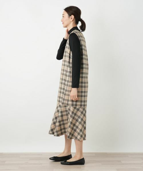 Leilian / レリアン ロング・マキシ丈ワンピース | チェックジャンパースカート【Leilian WHITE LABEL】 | 詳細5