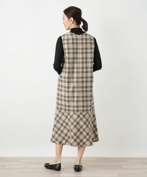Leilian / レリアン ロング・マキシ丈ワンピース | チェックジャンパースカート【Leilian WHITE LABEL】 | 詳細6