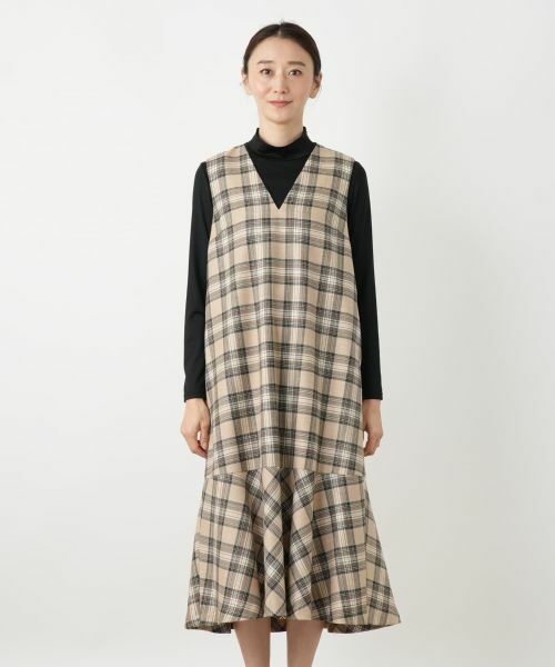 Leilian / レリアン ロング・マキシ丈ワンピース | チェックジャンパースカート【Leilian WHITE LABEL】 | 詳細7