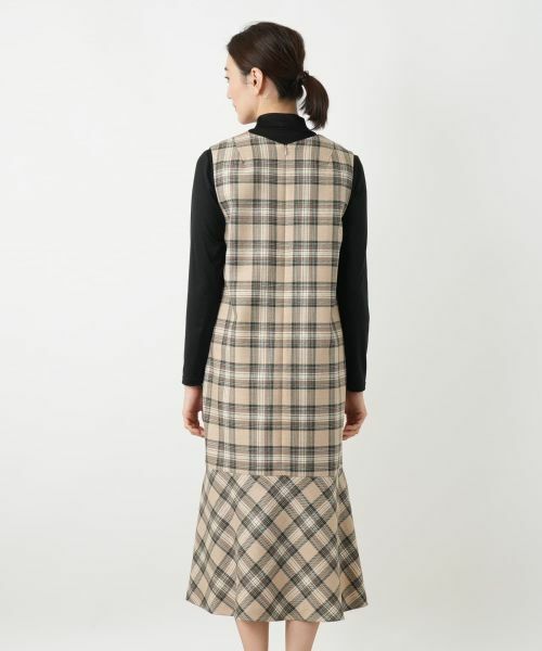 Leilian / レリアン ロング・マキシ丈ワンピース | チェックジャンパースカート【Leilian WHITE LABEL】 | 詳細9