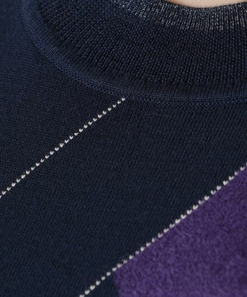 Leilian / レリアン ニット・セーター | アーガイル柄クルーネックニット【Leilian WHITE LABEL】 | 詳細14