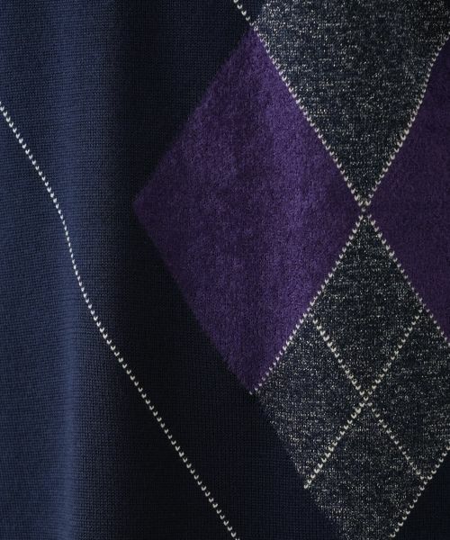 Leilian / レリアン ニット・セーター | アーガイル柄クルーネックニット【Leilian WHITE LABEL】 | 詳細15