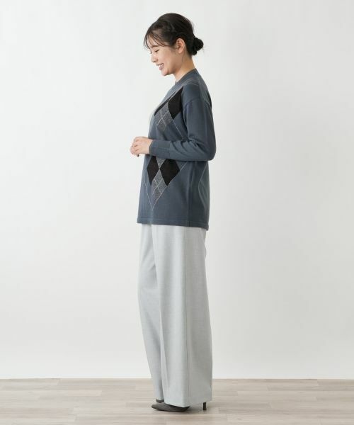 Leilian / レリアン ニット・セーター | アーガイル柄クルーネックニット【Leilian WHITE LABEL】 | 詳細2